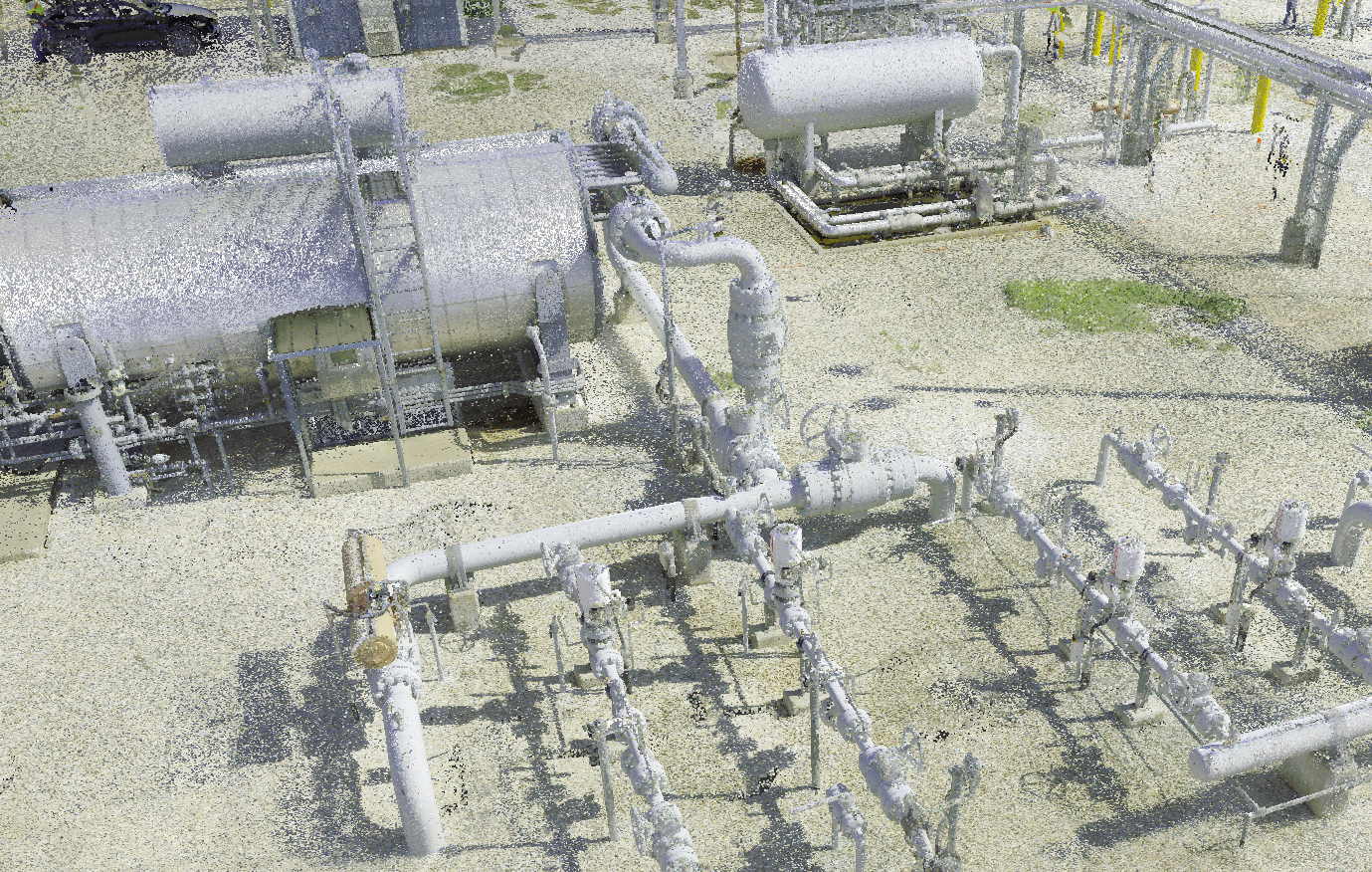 Gas plant 3d scan point cloud