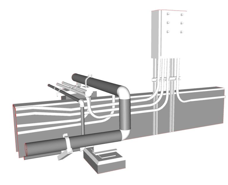 Vertical Gas Tank Conduit 3D Model Front