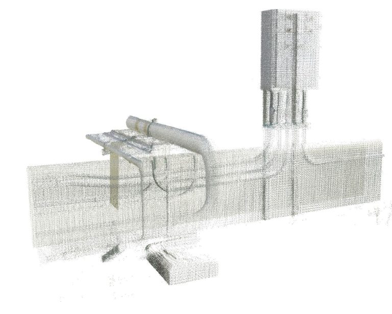 Vertical Gas Tank Conduit Point Cloud Front