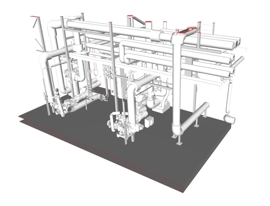 3D Model of Piping Granule System