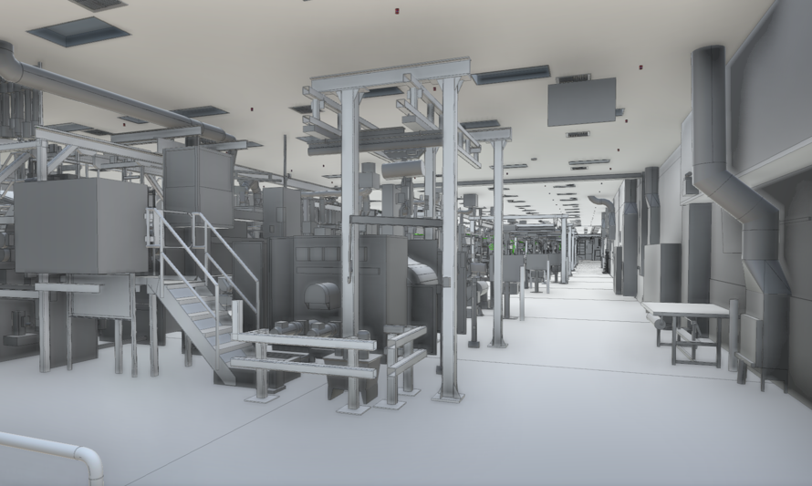 3D Model of Composite Materials Factory Equipment